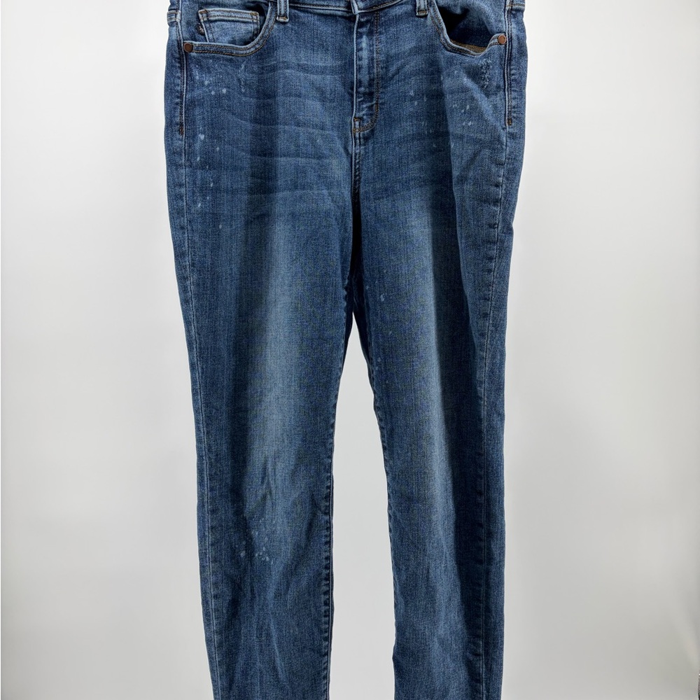 Judy Blue Jeans Women's Size 13/31 Boyfriend Fit Med Wash Blue Stretch Spotted